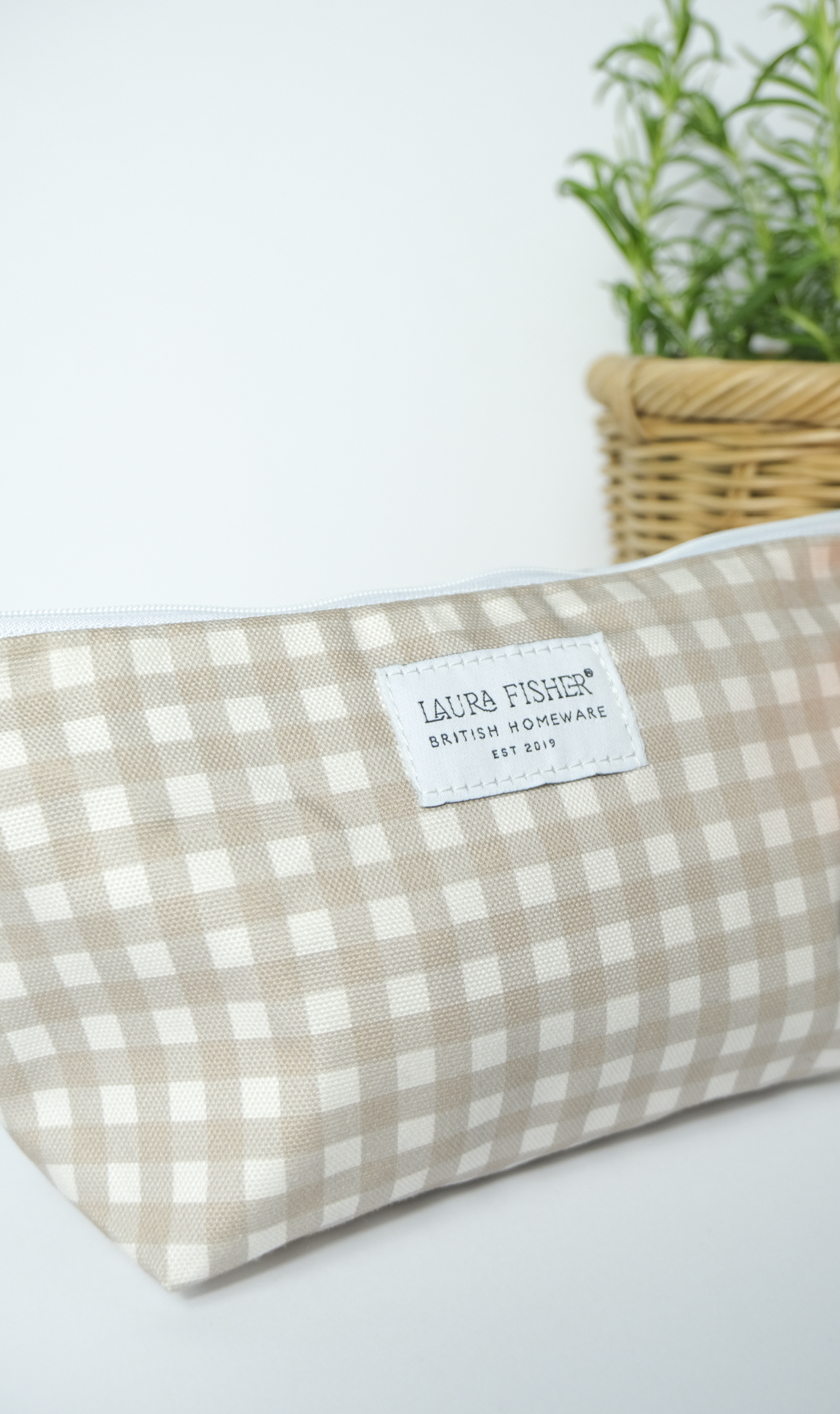 Gingham Zip Bag