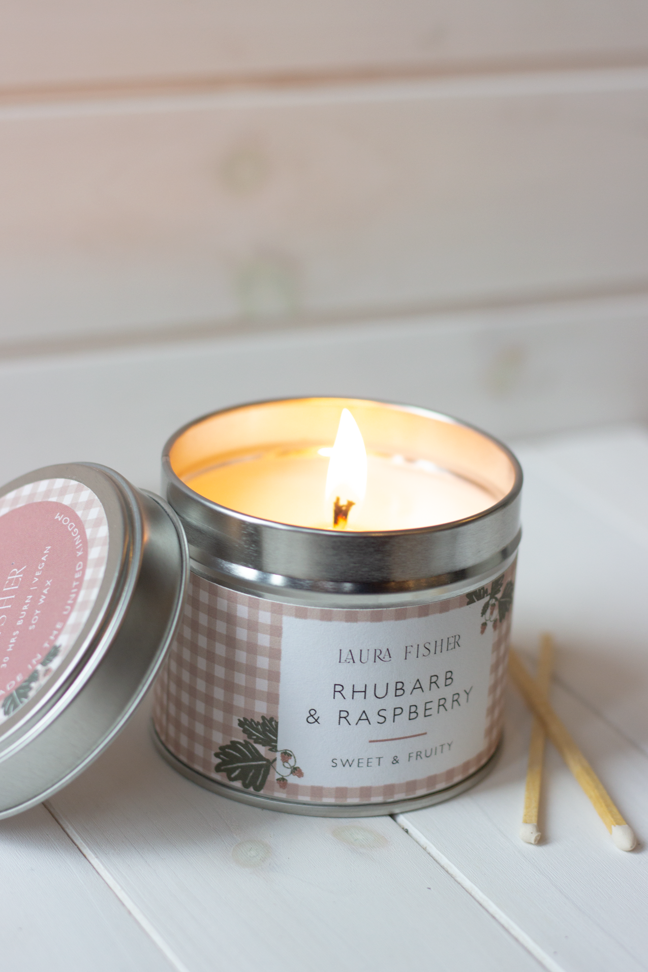 Raspberry & Rhubarb Tin Candle