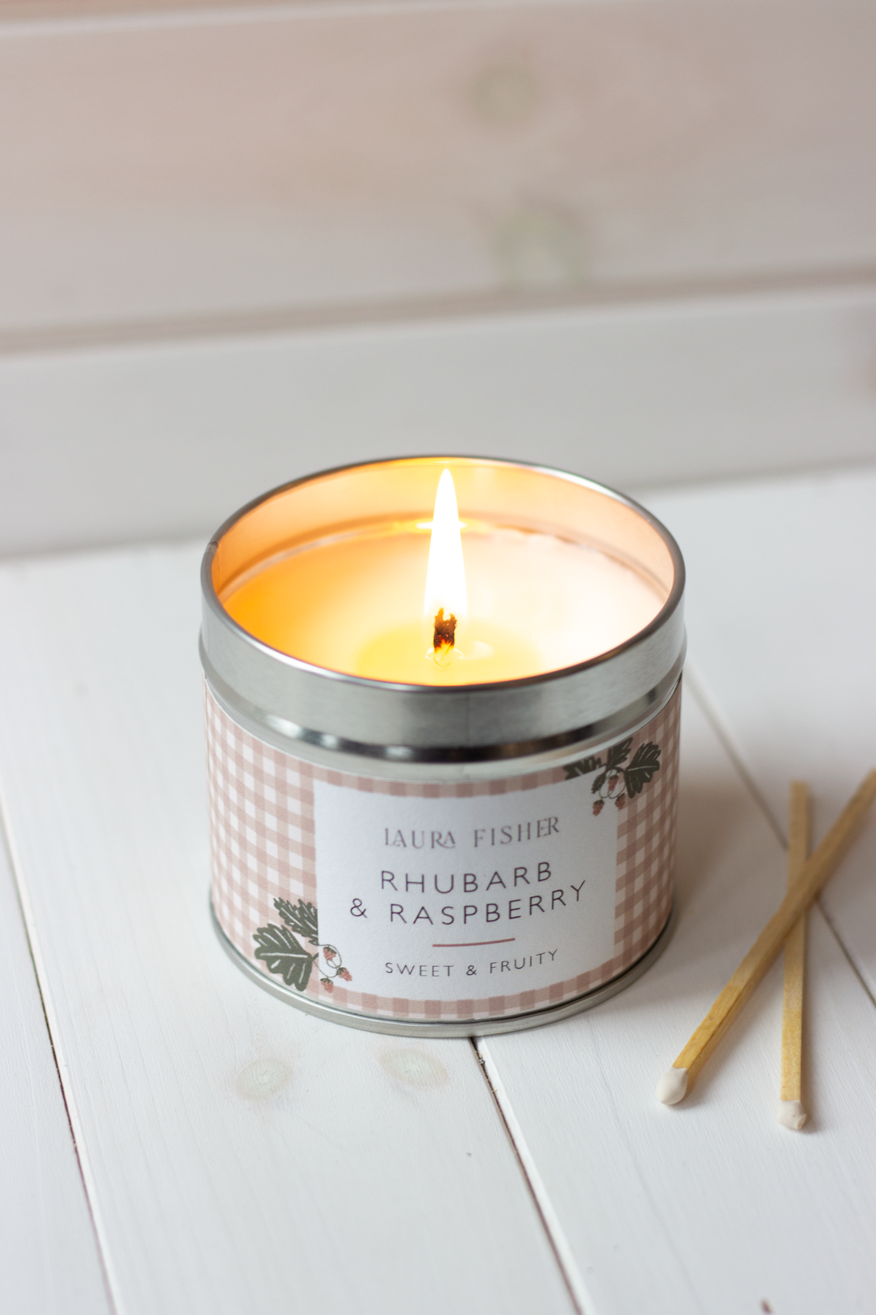 Raspberry & Rhubarb Tin Candle