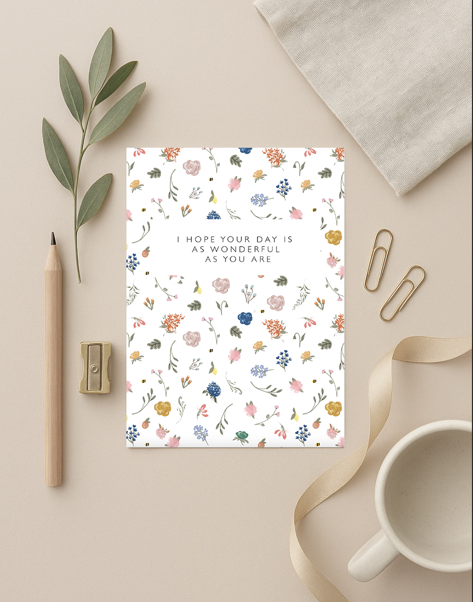 Ditsy Flowers - As Wonderful As You Are Card